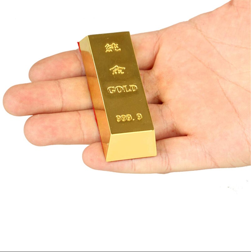 Zzooi Fake Gold Bar Bullion Brick Simulated Metal Gold Bar,Feng Shui Decor - Image 2